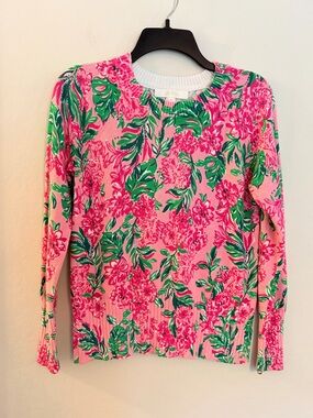 Lilly Pulitzer Salima Sweater Pink Floral Size XS